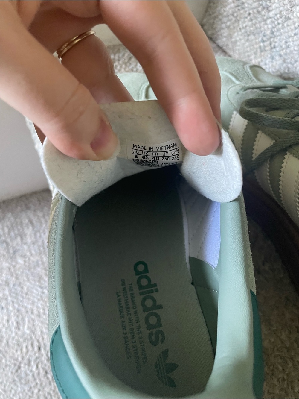 Adidas Gazelle Platform Bold Retro Modern Heritage Silver Green Gum Sneakers 8 - Picture 5 of 9